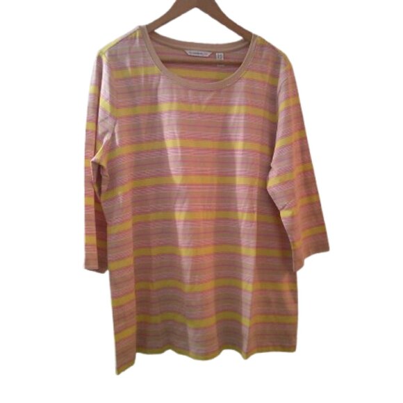 Isaac Mizrahi Live Striped Top Size 1X - Picture 4 of 6